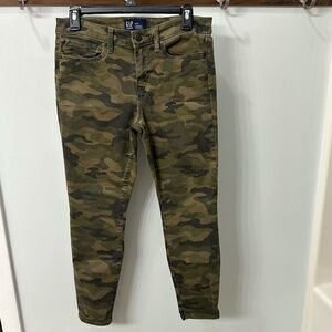 Gap Denim Pants Women's 6/28 Leggings Skimmer Camouflage‎ Camo Stretch Jeans